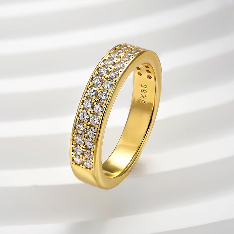 1.0ct Round Cut Simulated Diamond Wedding Band - Rose/Yellow/White Gold