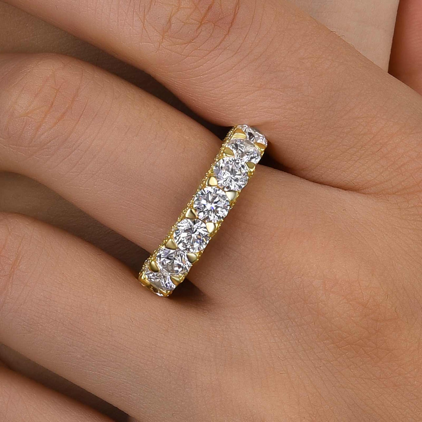 5.0 Carat Simulated Diamond Wedding Band in 925 Silver