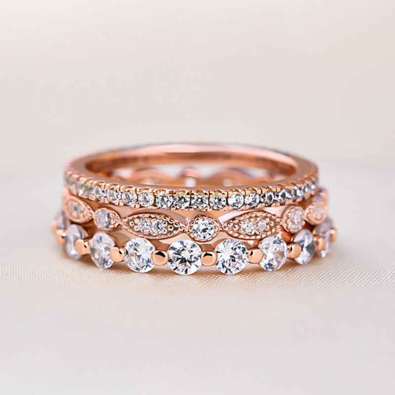Timeless Wedding Band Set - 925 Silver, 2.0ct Sona Simulated Diamonds