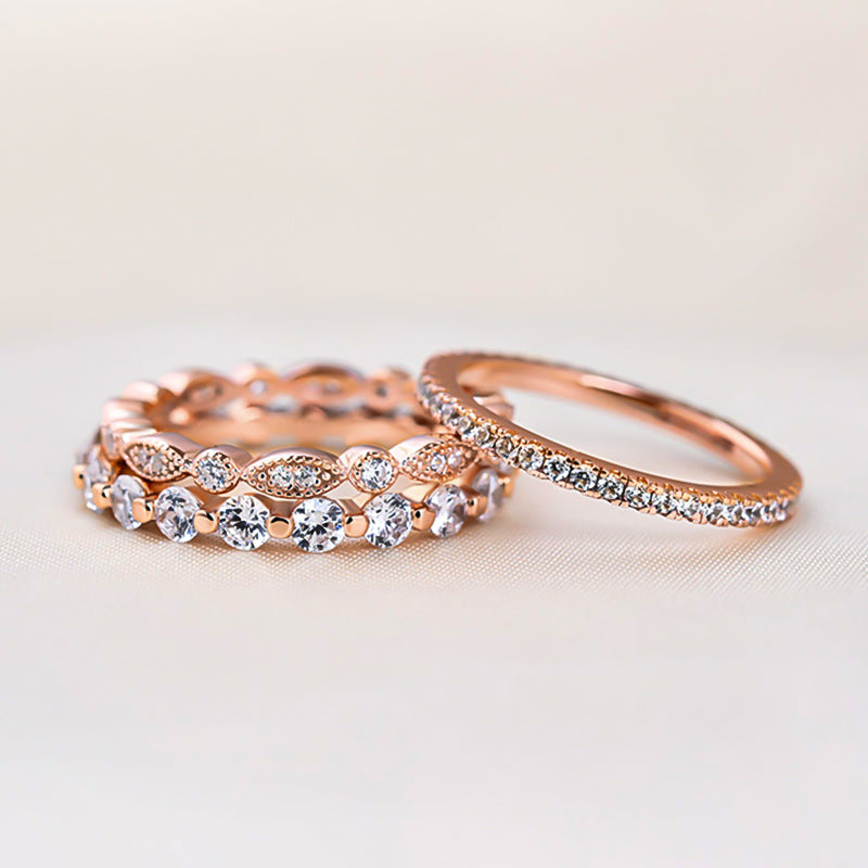 Timeless Wedding Band Set - 925 Silver, 2.0ct Sona Simulated Diamonds
