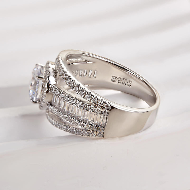 Classic Solitaire Halo Diamond Ring White Gold