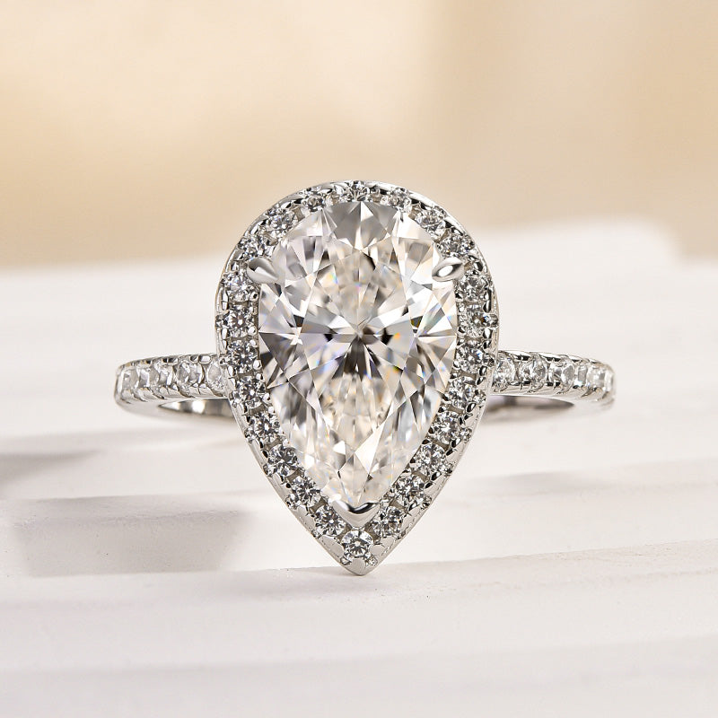 3.0 Carat Pear-Cut Moissanite Engagement Ring