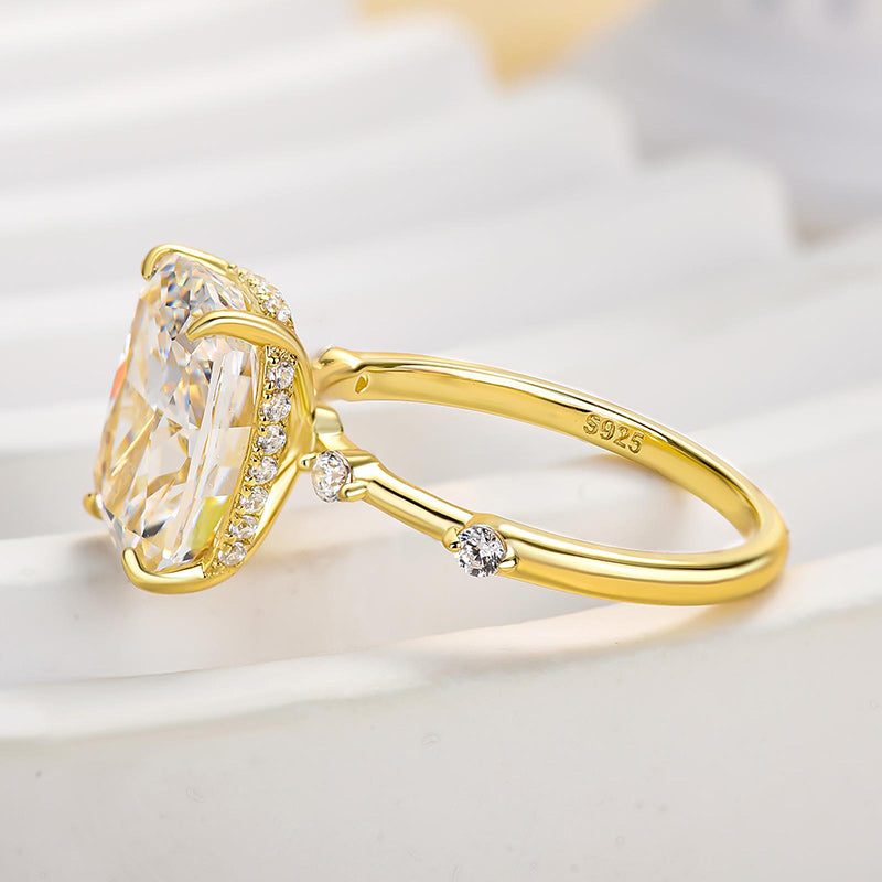 4.5 Carat Cushion-Cut Simulated Diamond Engagement Ring