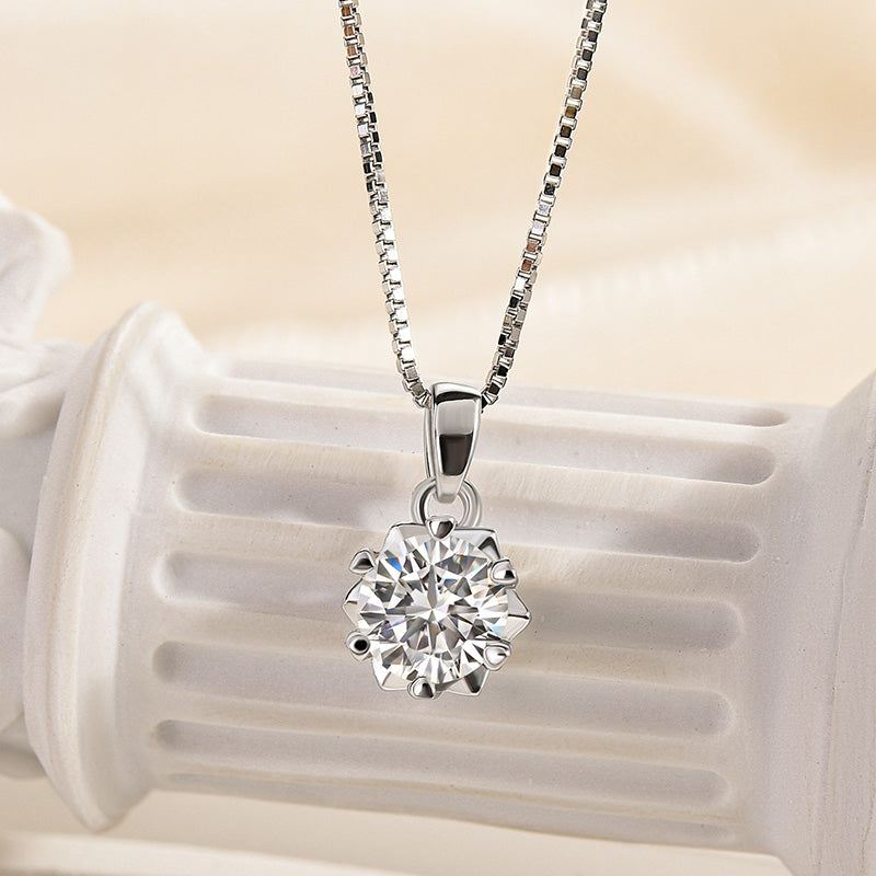 Round-Cut Moissanite Necklace for Timeless Love