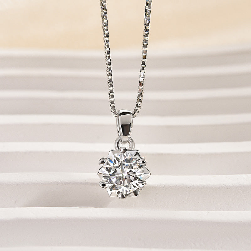 Round-Cut Moissanite Necklace for Timeless Love