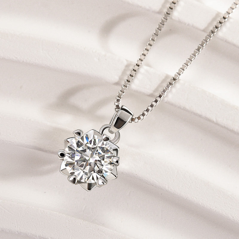 Round-Cut Moissanite Necklace for Timeless Love