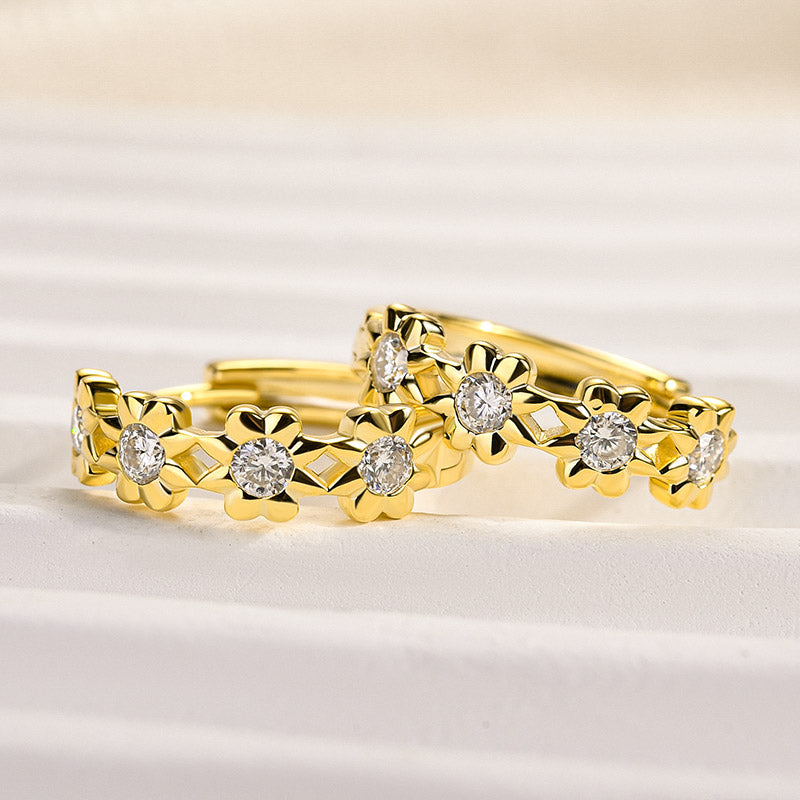 Elegant 18K Gold Moissanite Stud Earrings