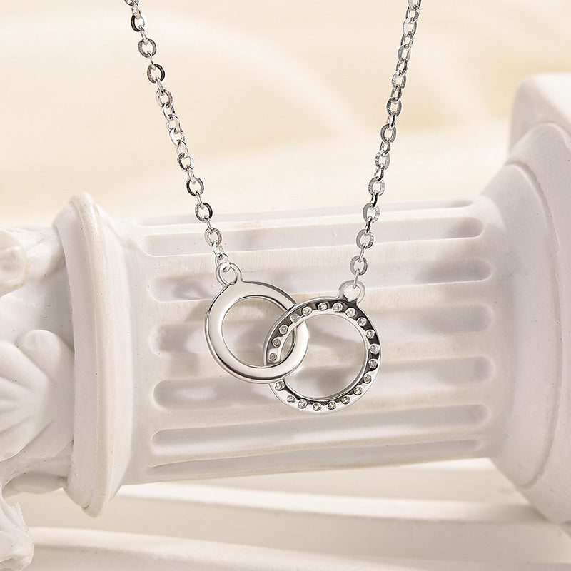 Delicate Round-Cut Moissanite Bracelet in 18K White Gold Plated Silver