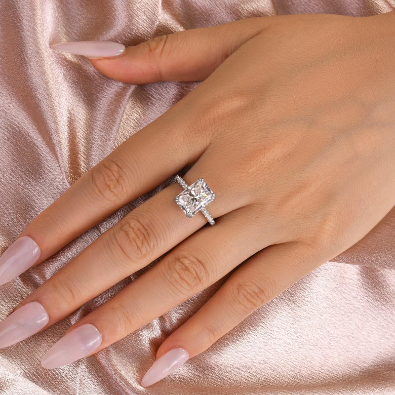 4.5 Carat Radiant Moissanite 8-Prong Ring