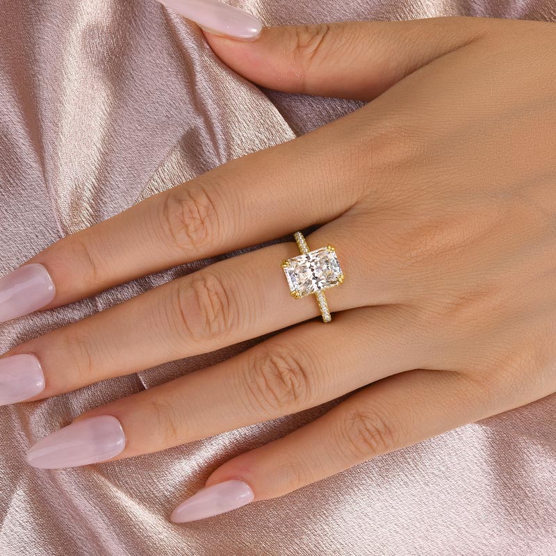 4.5 Carat Radiant Moissanite 8-Prong Ring