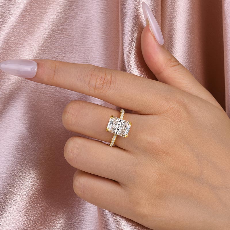 4.5 Carat Radiant Moissanite 8-Prong Ring