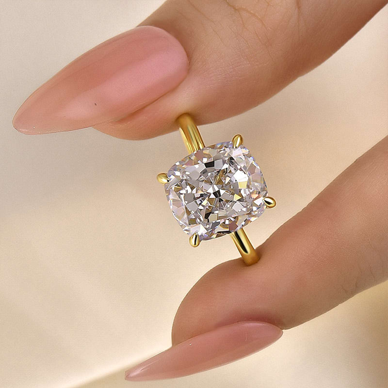 6.0ct Cushion Cut Simulated Diamond Ring - 925 Silver