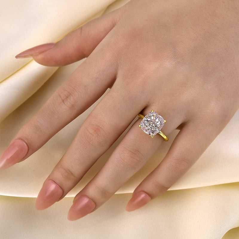 6.0ct Cushion Cut Simulated Diamond Ring - 925 Silver