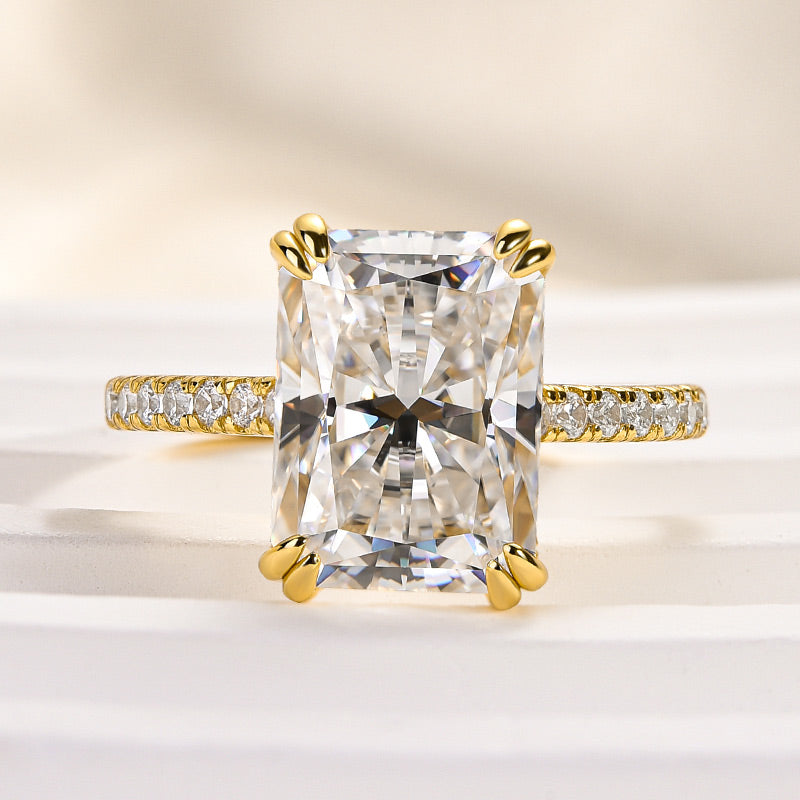4.5 Carat Radiant Moissanite 8-Prong Ring