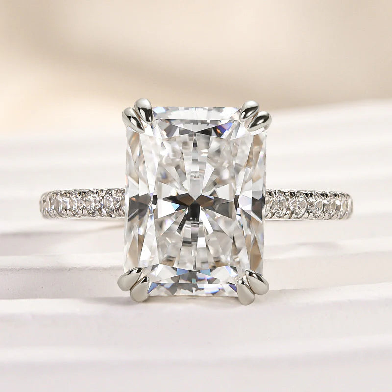 4.5 Carat Radiant Moissanite 8-Prong Ring