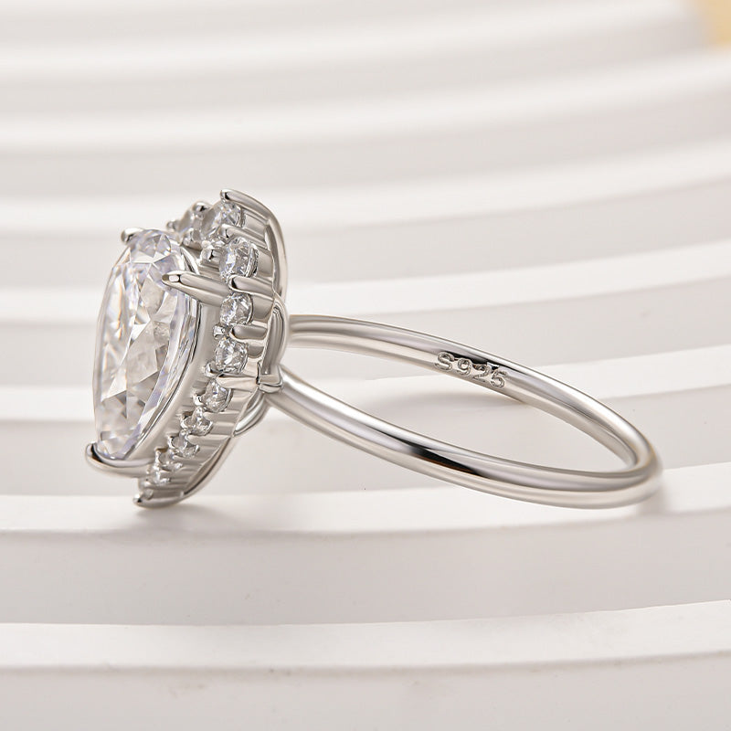 1.75ct Pear Cut Halo Travel Ring