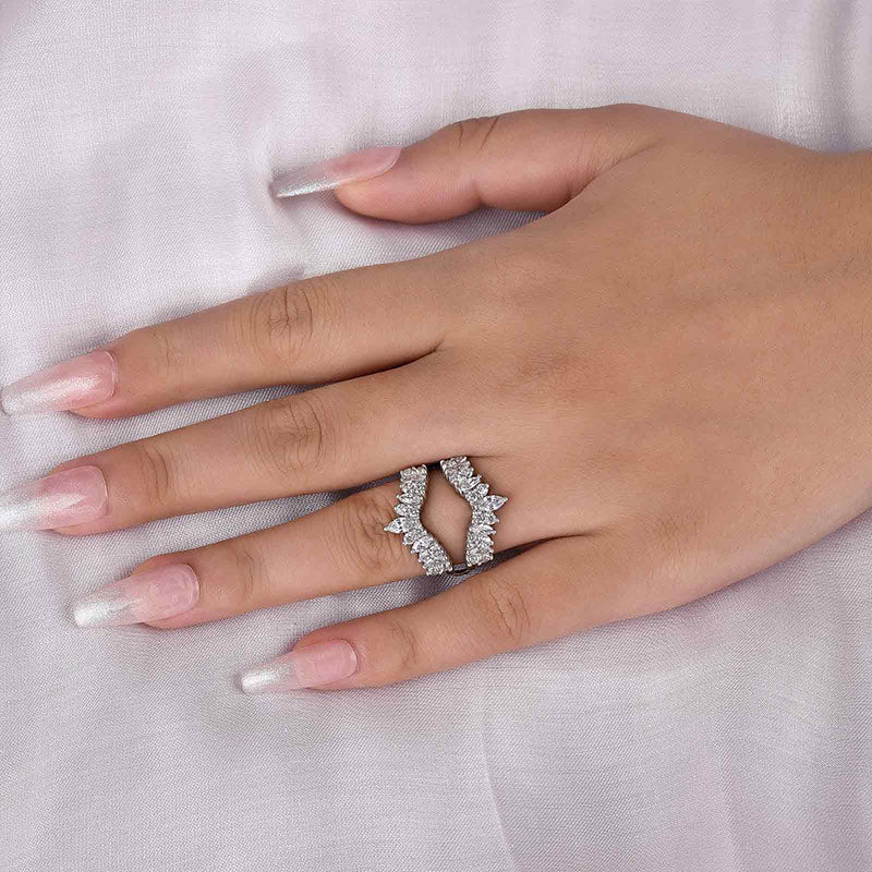 3.0ct Simulated Diamond Wedding Band in Sterling Silver & White Gold