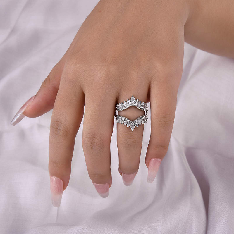 3.0ct Simulated Diamond Wedding Band in Sterling Silver & White Gold