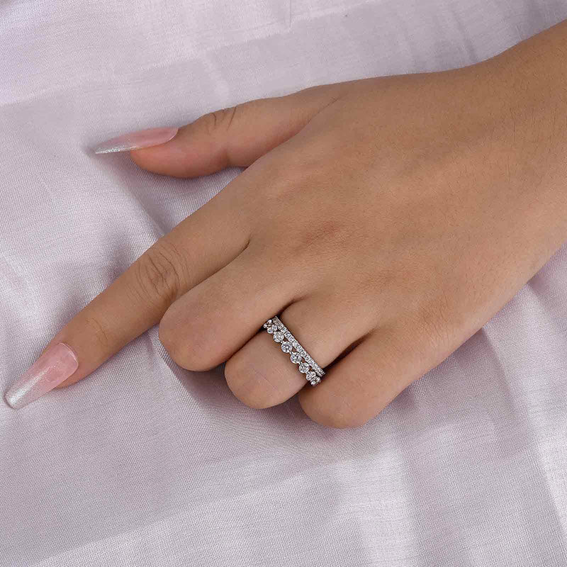 Elegant Gold Plated Sterling Silver Wedding Band Set with 2.3 Carat Simulated Diamonds
