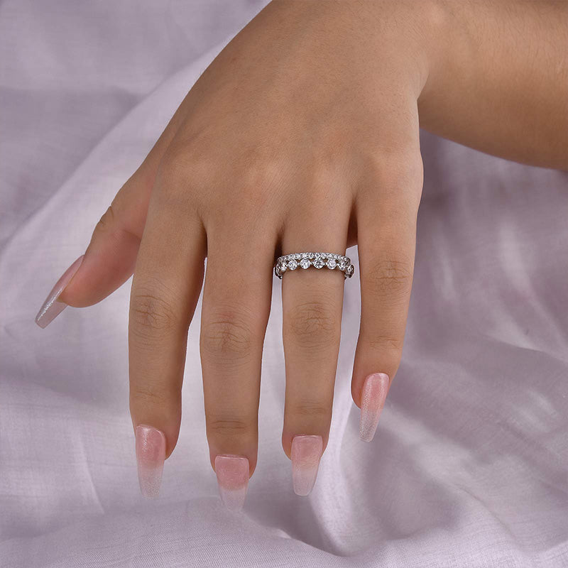 Elegant Gold Plated Sterling Silver Wedding Band Set with 2.3 Carat Simulated Diamonds