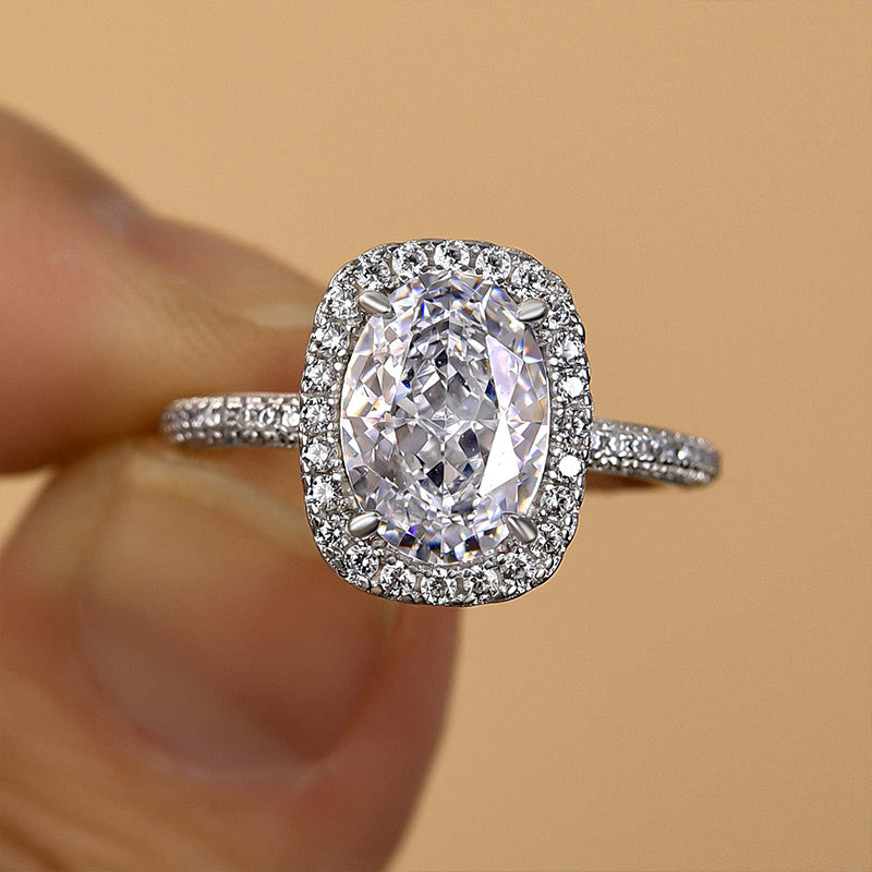 Timeless 2.25ct Oval Diamond Ring with Pavé Detailing