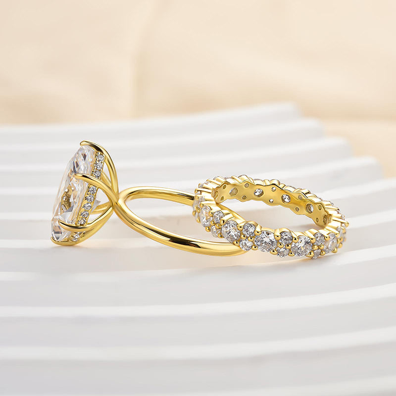 4ct Marquise Sona Diamond Ring | Gold Plated | Aurogem