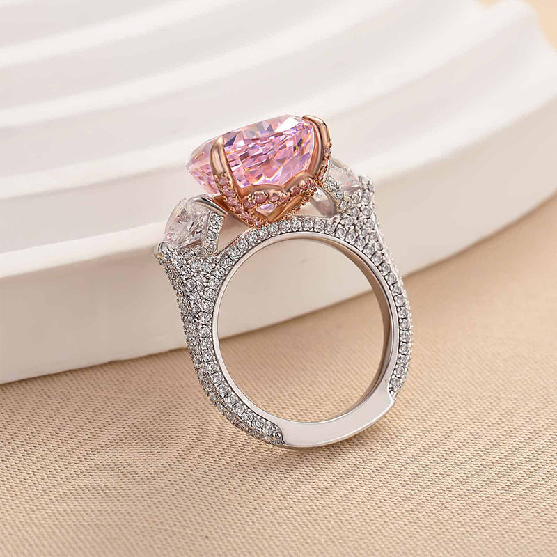 8.0 Carat Pear-Cut Pink Sapphire Three-Stone Engagement Ring