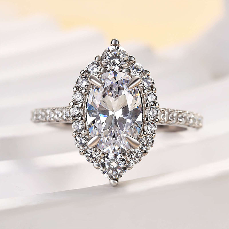 Eternal Love Oval Diamond Ring Set in Rose & White Gold