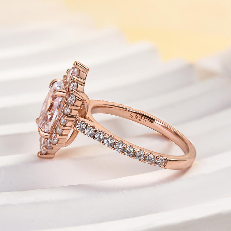 Eternal Love Oval Diamond Ring Set in Rose & White Gold