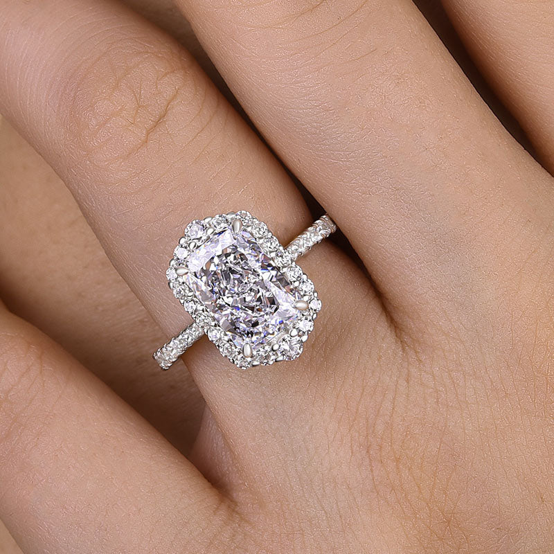 3.5 Carat Radiant Cut Halo Diamond Ring