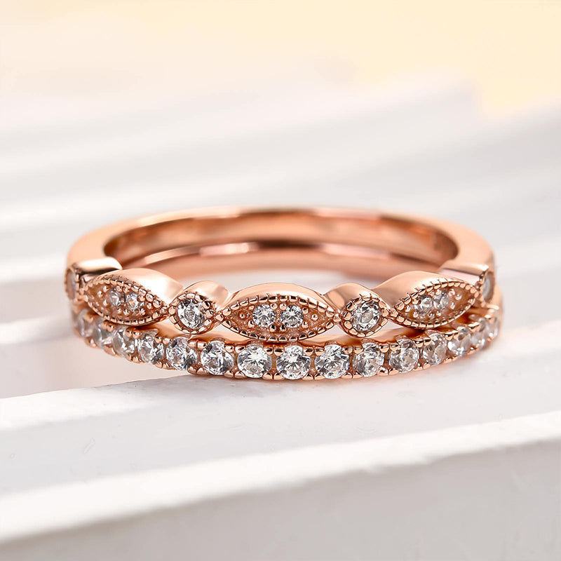 Stackable 1.2ct Diamond Wedding Band – White & Rose Gold