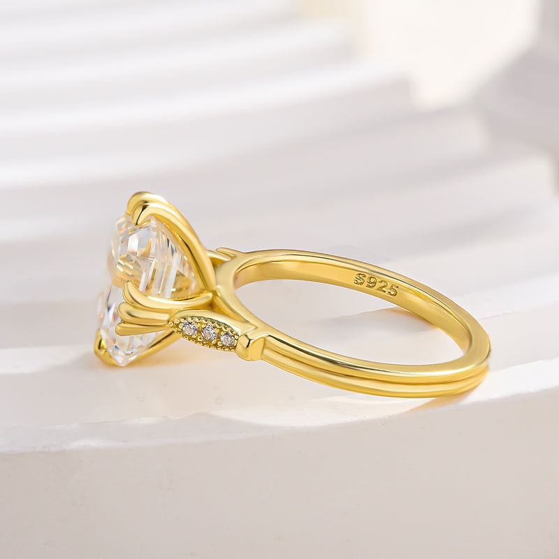 4.5 Carat Asscher-Cut Simulated Diamond Vintage Engagement Ring