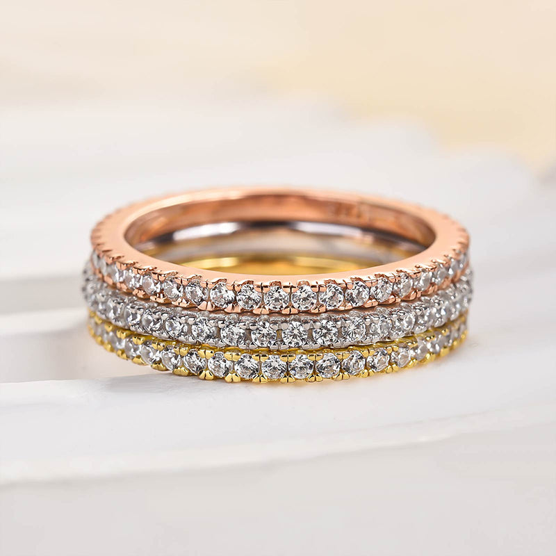 1.5 Carat Round Cut Diamond Wedding Band - Sterling Silver