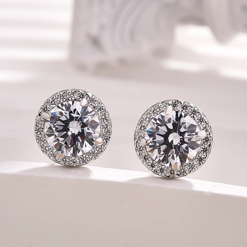 1.25 Carat Round Simulated Diamond Earrings in Sterling Silver