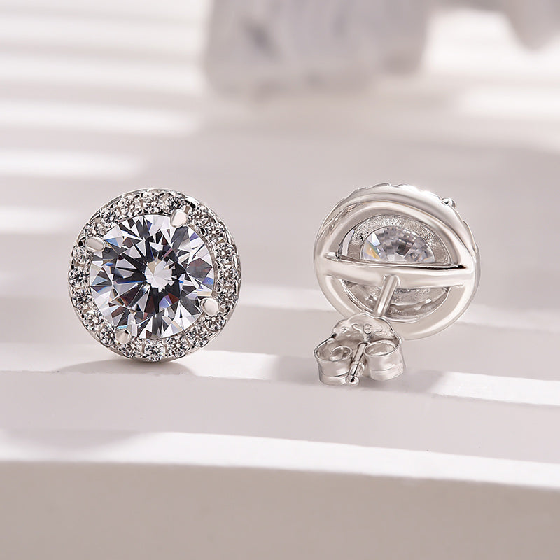 1.25 Carat Round Simulated Diamond Earrings in Sterling Silver