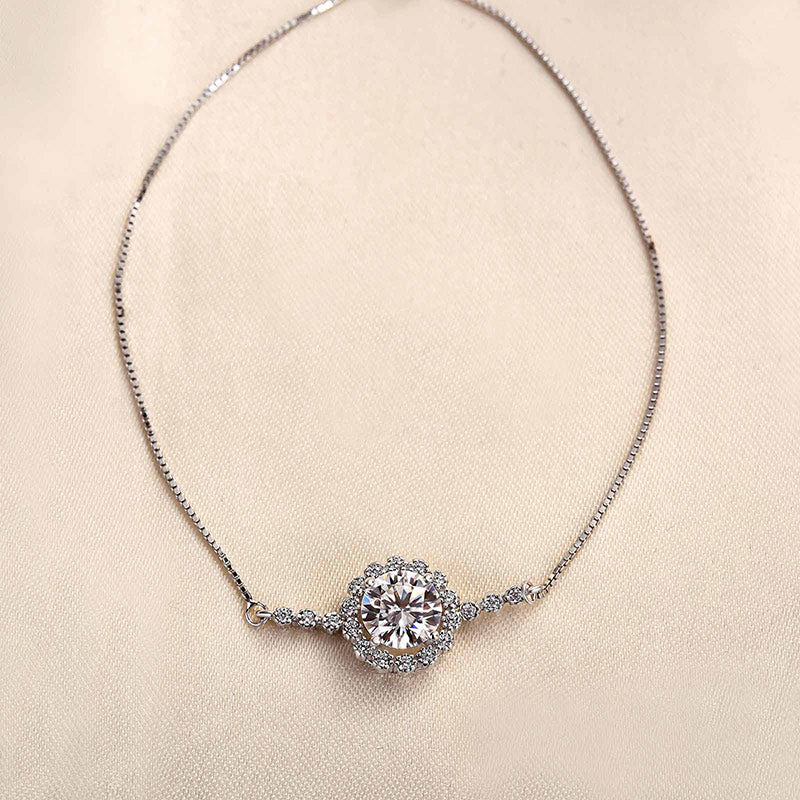 Timeless Moissanite Sterling Silver Bracelet