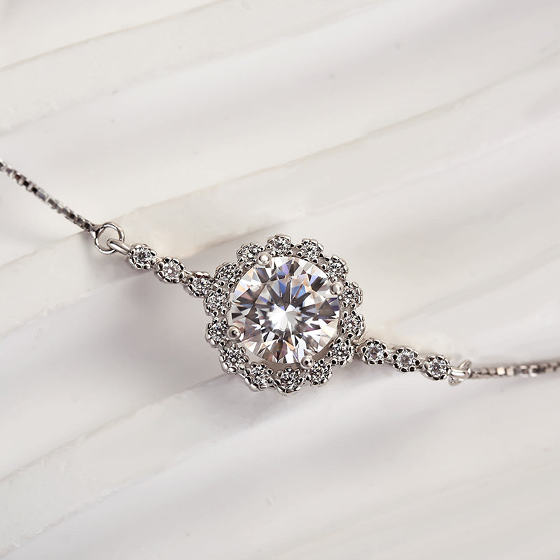 Timeless Moissanite Sterling Silver Bracelet