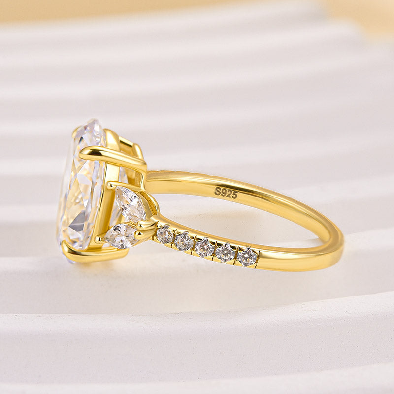 4.0ct Oval Diamond Ring with Mixed Cut Side Stones