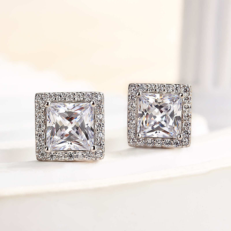 Luxury Princess Cut Simulated Diamond Earrings