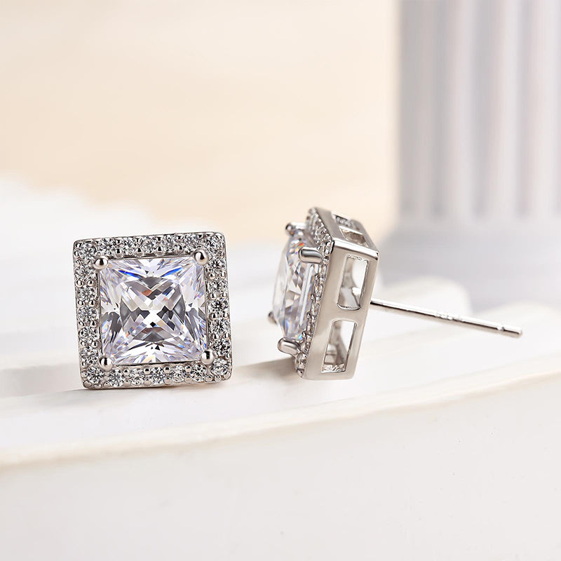 Luxury Princess Cut Simulated Diamond Earrings