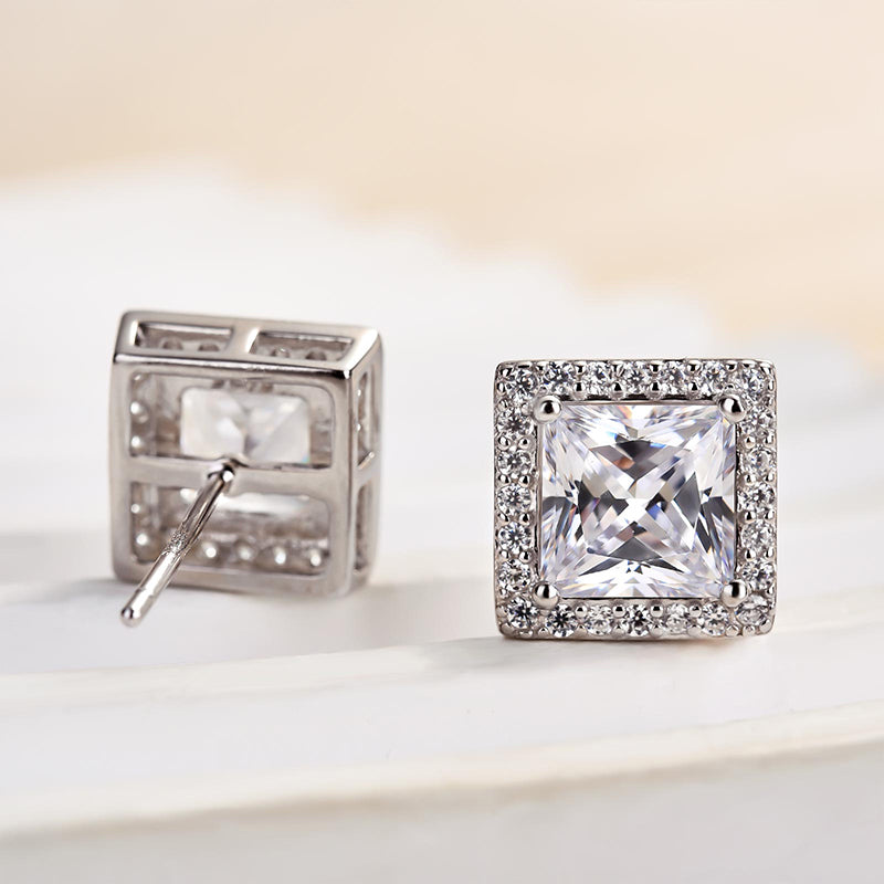 Luxury Princess Cut Simulated Diamond Earrings