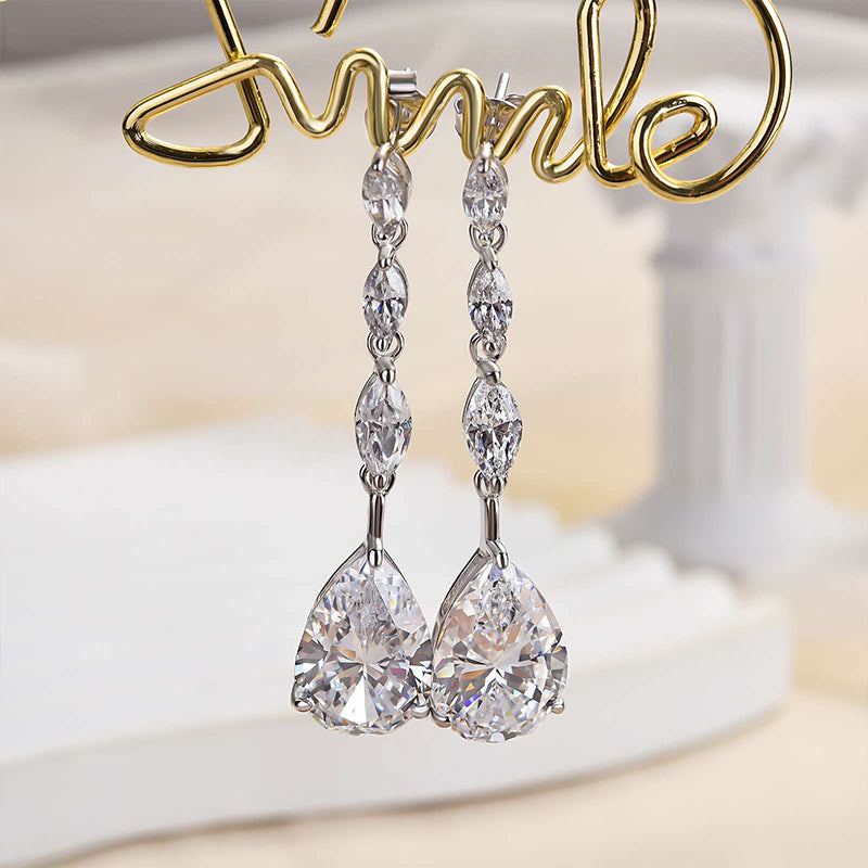 Luxury Pear-Cut Simulated Diamond Drop Earrings