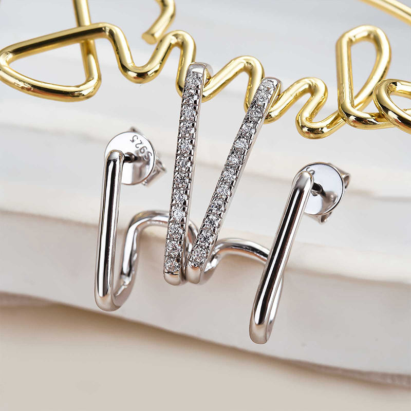 Elegant 18K Gold-Plated Moissanite Earrings