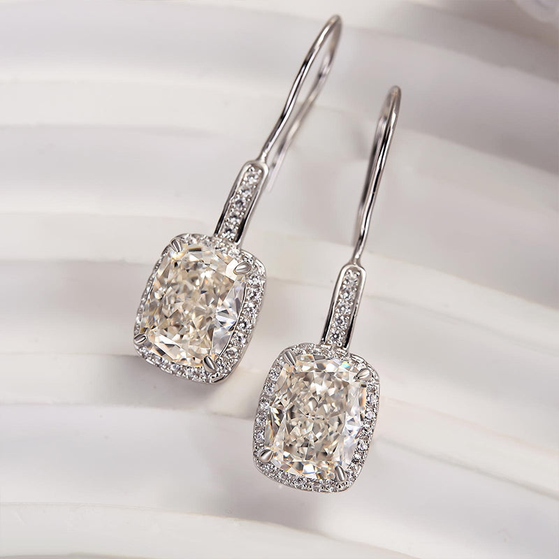 2.5Ct Cushion Cut Paraiba & Pink Diamond Earrings 925 Silver