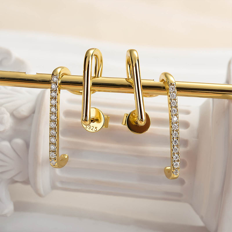 Elegant 18K Gold-Plated Moissanite Earrings