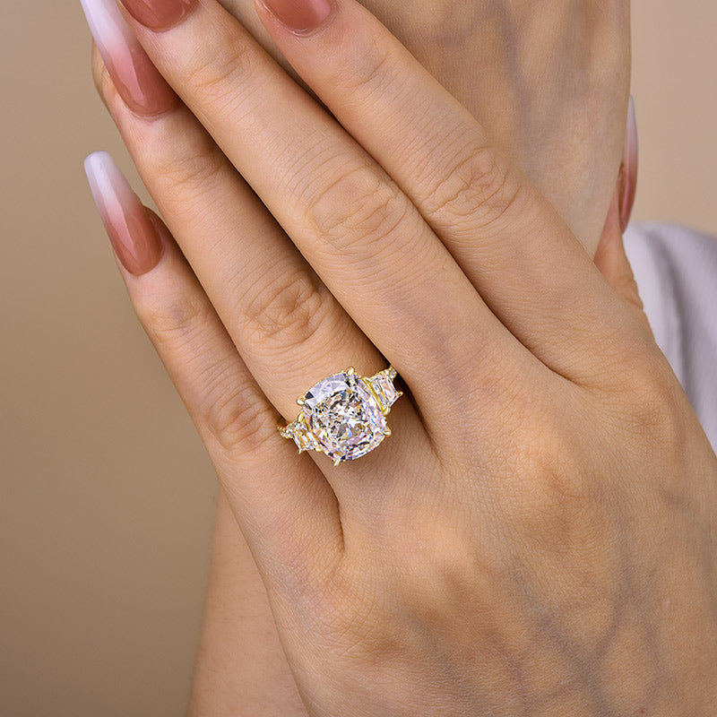 Majestic 7.0ct Cushion Cut Three-Stone Ring