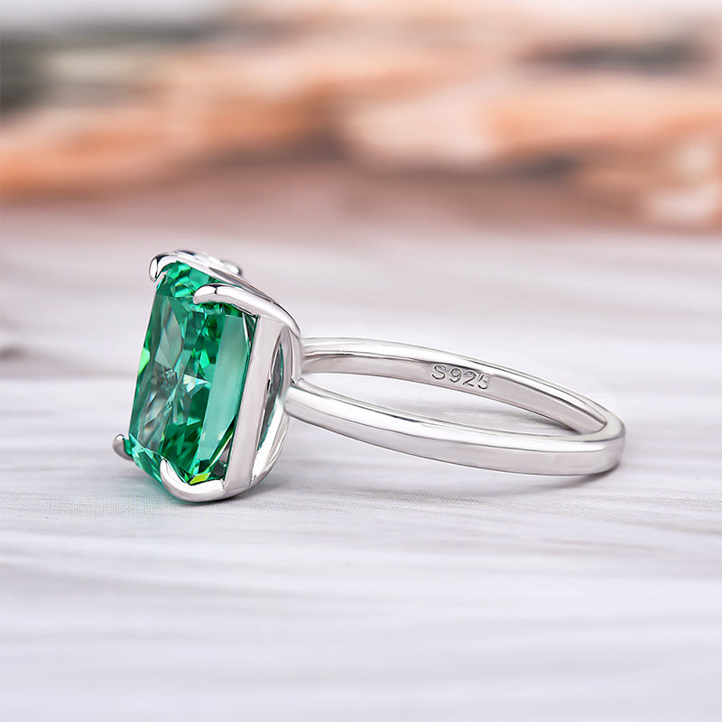 4.0/2.0 Carat Paraiba Tourmaline & White Simulated Diamond Two-Stone Ring