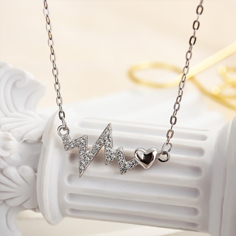 Timeless Simulated Diamond Necklace in White Gold