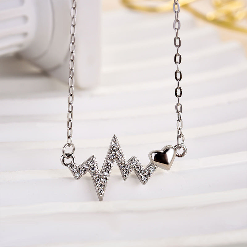 Timeless Simulated Diamond Necklace in White Gold