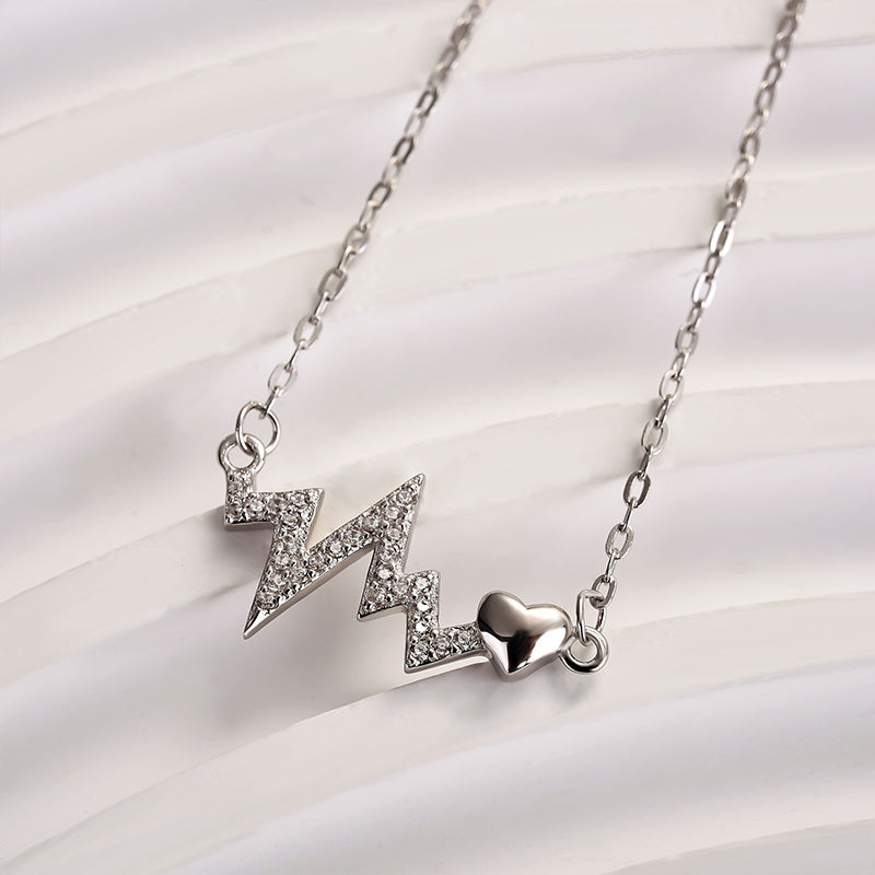 Timeless Simulated Diamond Necklace in White Gold